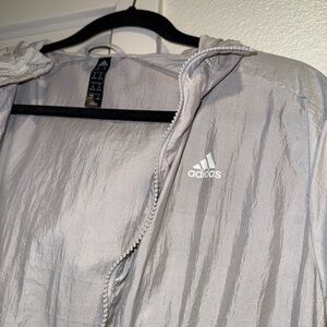 Adidas Light Gray Windbreaker Jacket